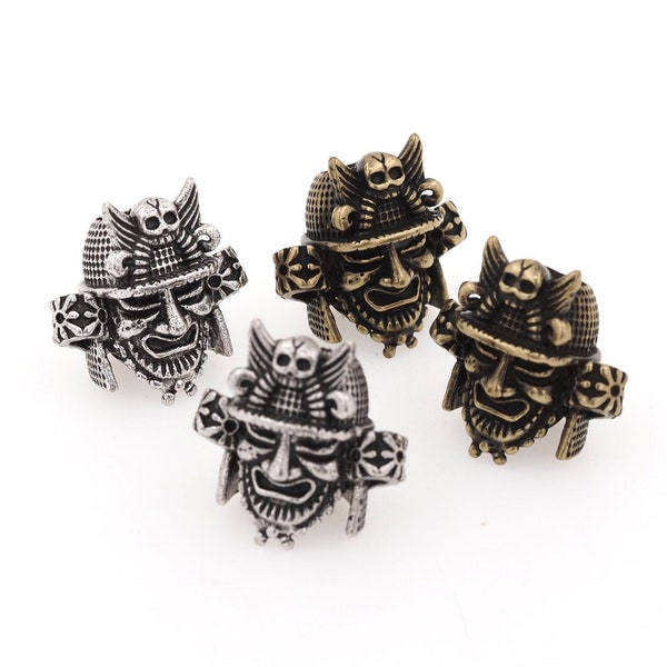 Samurai head spacer beads, Japanese samurai spacer beads, bracelet jewelry, DIY accessories supply, 19x19x17mm/hole 7mm