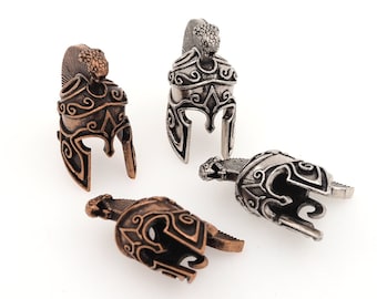 Retro Spartan Helmet Spacer Beads, Spartan Snake Head Lanyard Bracelet, DIY Accessories Supply, 20x16x12.8mm/hole 6.5mm