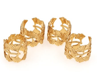 Anello regolabile con foglia, anello con foglia di ginkgo, anello da donna, anello minimalista con foglia, anello regolabile, diametro 20 mm