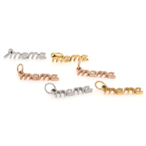MAMA Stainless Steel Pendant, Plating MAMA Pendant Decoration Maternal Love Pendant, DIY Accessories Supply, 21x2.8x1.5mm