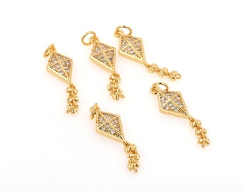 Chinese papieren vliegerketting, traditionele vliegerhanger, oorbellen, sieraden, doe-het-zelfaccessoires, 26,5 x 8 x 2,5 mm