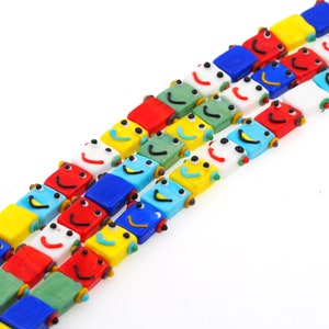Cute Mixed Color Robot Ceramic Loose Beads, Machine Biochemical Human Head Spacer Beads For Making Jewelry DIY Crafts, 20Pcs.