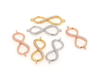 Infinity Connector, Infinity Bracelet Connector, Necklace Charm, Infinity Charm, DIY Accessories Supply, 10x24x2mm