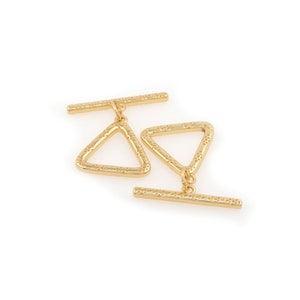 Triangle Buckle OT Buckle Embossed Bracelet Triangle Necklace Buckle 18k Gold Plated DIY Accessories Supply, 24x23x2.5mm