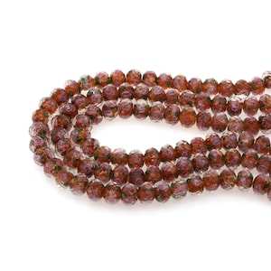 50 Round Brown Gold Foil Handmade Glass Covered Ceramic Loose Beads For Jewelry Making, Diy Crafts, 10x10mm