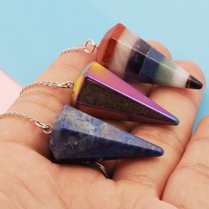 Pointed crystal pendant crystal pendulum block crystal gemstone flutter 29x7x7mm