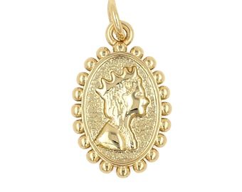 Round pendant Crown pendant Eye pendant Simple pendant 18k gold-plated pendant Handmade DIY jewelry accessories Women's gifts