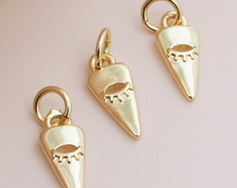 Ögonhänge Demonögon 18K Guldfyllning Fyllnadsögon Berlock DIY Handgjorda Tillbehör 12x5x2mm