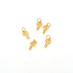 Question Mark Pendant Punctuation Pendant Simple Question Mark Pendant CZ Micropavé, DIY Accessory Supplies, 13x5x1mm
