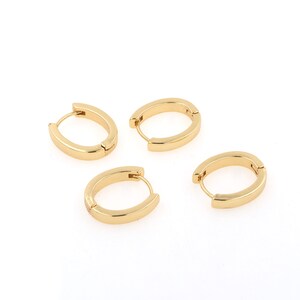 Oval Earrings, 18K Gold Oval Earrings, Enamel Earrings, DIY Jewelry Accessories 19x17x4mm