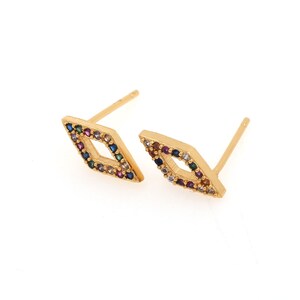 Boucles d'oreilles diamants découpés, Boucles d'oreilles diamant, Boucles d'oreilles carrées CZ remplies d'or jaune 18 carats, Breloque étoile, Accessoires de bijoux DIY