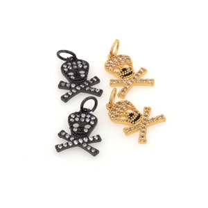 Deadly Charm, Halloween Pendant Skull Bracelet, Death Jewelry, DIY Accessories Supply, 16.5x10.5x1mm