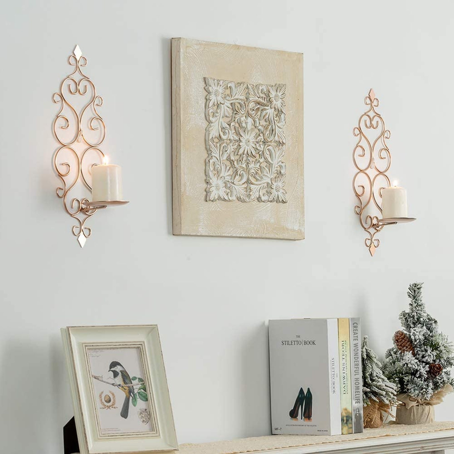 Iron Wall Candle Holder Set of 2metal Wall Decor Candle - Etsy