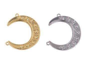 Moon Connector Crescent Jewelry Star Connector 18k Gold Plated Pendant Handmade DIY Jewelry Accessories Holiday Gift