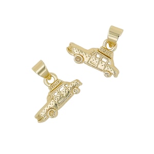 Pingente de carro, pingente de cubo, pingente de letra, pingente de amor, pingente banhado a ouro 18k, acessórios de joias DIY feitos à mão, presentes para meninos