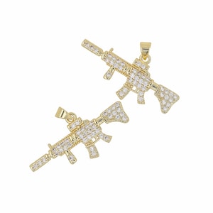 M416 Rifle Pendant Soldier Pendant Boy Pendant Simple Pendant CZ Charm Personalized Jewelry Handmade DIY Jewelry Accessories