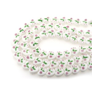 White Porcelain Heart Flower Beads, Flower Ceramic Ab Double-Sided Processing, DIY Jewelry Making With Glass Beads 14x15mm 25Pcs