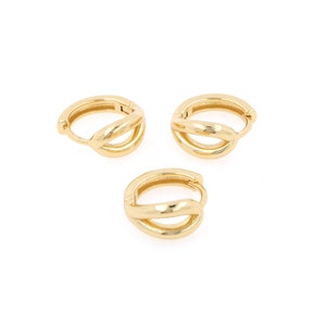 Gold Plated Earrings, 18K Gold Plated Simple Earrings, Enamel Earrings, DIY Jewelry Accessories 18x16x10mm