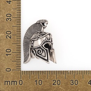 Retro Spartan Helmet Spacer Beads, Spartan Snake Head Lanyard Bracelet, DIY Accessories Supply, 20x16x12.8mm/hole 6.5mm image 5