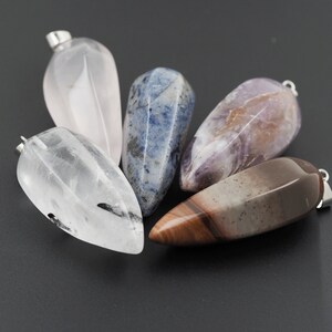 Natuurlijke edelsteen hanger cadeau kristallen ketting zeshoekige kristallen hanger natuurlijk handwerk kristal DIY handgemaakte sieraden supply 32x16x16mm