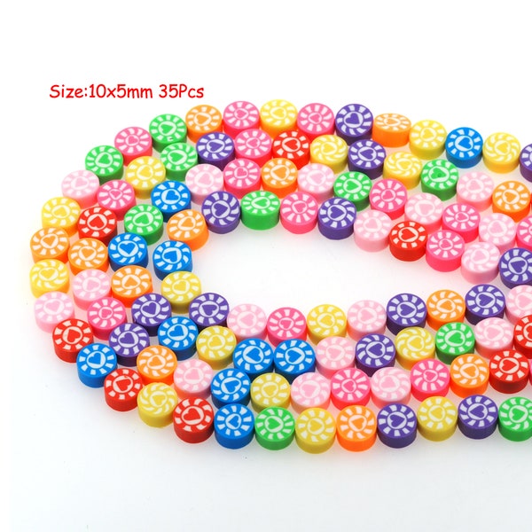Love Stamp Polymer Clay Beads Beads,Love Badge Polymer Clay Beads,Slice Craft Jewelry,Jewelry Supply,10x5mm