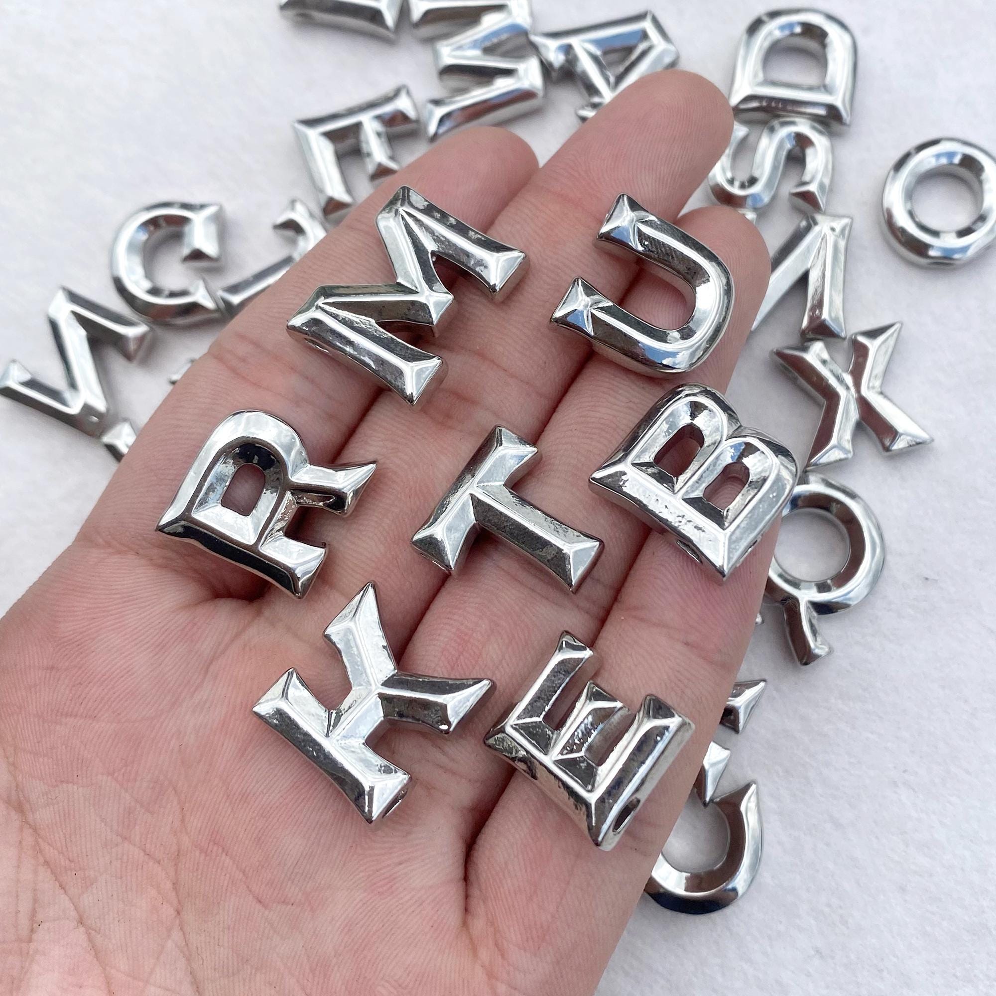 Pendants With Letters Simple Silver Large Letters Pendant Luxury Personality First Letters ...