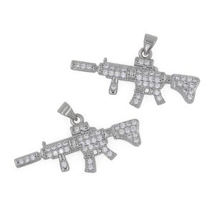 M416 Rifle Pendant Soldier Pendant Boy Pendant Simple Pendant CZ Charm Personalized Jewelry Handmade DIY Jewelry Accessories