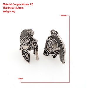 Retro Spartan Helmet Spacer Beads, Spartan Snake Head Lanyard Bracelet, DIY Accessories Supply, 20x16x12.8mm/hole 6.5mm image 6