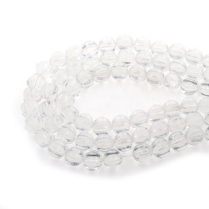 Round White Glass Beads, Glass Beads, Handmade Pumpkin Glass Beads, Large Hole Glass Beads, 10mm 40pcs