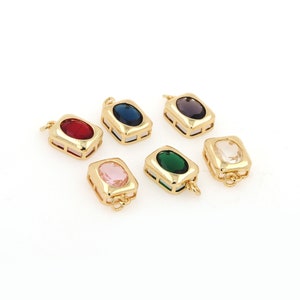 Rectangular Crystal Pendant, Square Crystal Necklace, Earrings Colorful Accessories, DIY Accessories, 16x12x8.8mm