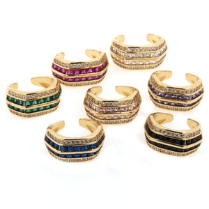 Golden opening ring adjustable ring simple suspension can be stacked wearing ring 18K gold filling diya jewelry accessories 11x20x2mm