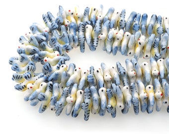20pcs Seagull Ceramic, Ceramic Art Decorative Beads, Dove Ceramic Beads Jewelry Making, 23x20mm
