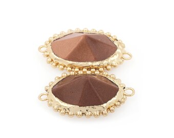 Sandstone Bracelet Connector Personalized Sandstone Connector Handmade Metal Decoration DIY Accessories Supply, 56x50x15mm