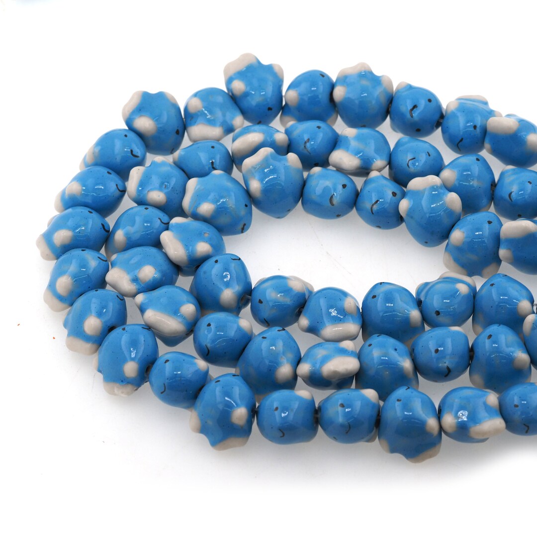 Tropical Fish Beads, Kawaii Ceramic Triangle Fish Decorative Beads