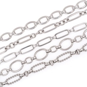 Büroklammer Oval Kette Männer Tough Guy Style Silber Kette Halskette, Riesenkette Kette, DIY Schmuckherstellung Halbfertige Kette 1 m