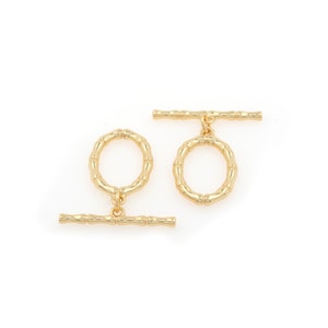 Bamboo Link Buckle OT Buckle Bamboo Bracelet Necklace Buckle 18k Gold Plated DIY Accessories Supply, 27x25x2.5mm