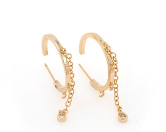 Oorbellen met meerdere hangers, holle gouden oorbellen, 18 kt gold filled oorbellen DIY sieradenaccessoires