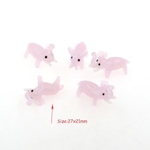 Pink Elephant Ornament, Cute Elephant, Glass Ornament, Small Animal Ornament, Desktop Ornament, 27X21Mm