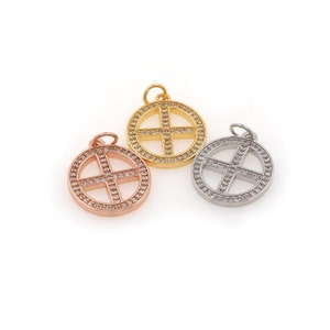 Earth Pendant Planet Symbol Charm Creative Bracelet 18K Gold Plated Necklace CZ Micropavé Symbol Pendant DIY Accessory Supplies, 21x15x2mm
