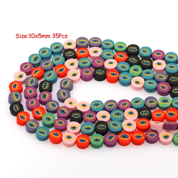 Colorful Eye Polymer Clay Beads Beads,Eye Polymer Clay Beads,Slice Craft Jewelry,Jewelry Supply,10x5mm