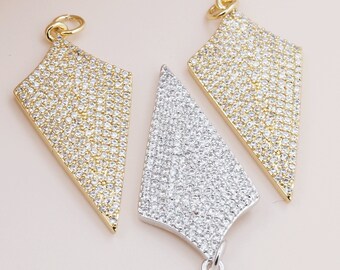 Arrow Pendant Geometric Pendant CZ Ornament Arrow Charm DIY Handmade Ornament 37x15x3mm