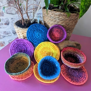 Handwoven Coasters,Coasters, Homewares, Drinks Mats, Yarn Coasters