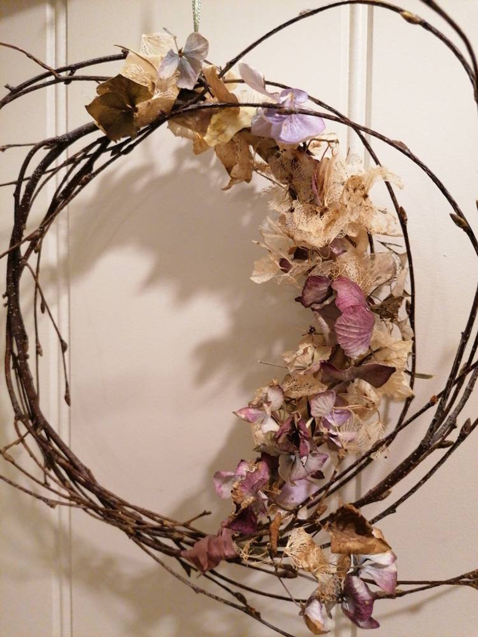 Natural dried flower garland wreath. Organic. Handmade Etsy