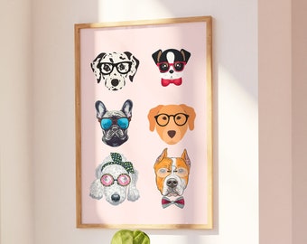 Aesthetic Dog Faces Digital Download - Unique Home Decor Art