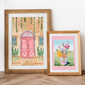 Set of 2 Digital Downloads - Front Door Art & Vase for Aesthetic Decor