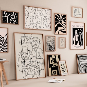 Oltre 500 disegni artistici stampabili in bianco e nero - Stampe artistiche della Galleria ispirate a Matisse - Download istantaneo - Decorazioni per la casa