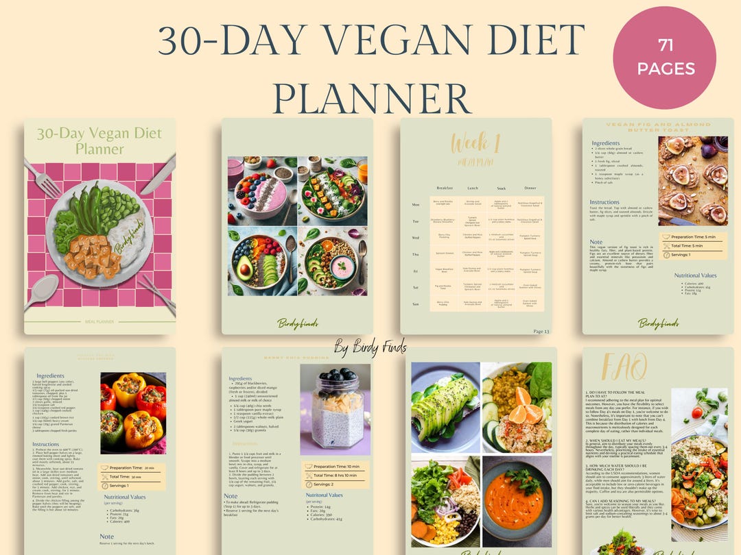 30-day Vegan Meal Planner Recipe Ebook: Comprehensive Guide to a