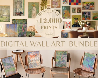 Más de 12.000 impresiones de arte vintage imprimibles para decoración del hogar - Conjunto de galería ecléctica - MEGA BUNDLE 12.000 Conjunto de impresiones de arte - Decoración de pared de galería ecléctica