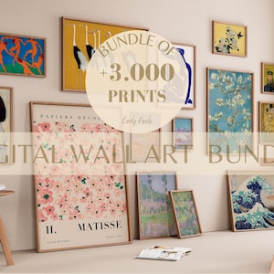 Más de 3.000 impresiones de arte vintage imprimibles para decoración del hogar - Conjunto de galería ecléctica - MEGA BUNDLE 3.000 Conjunto de impresiones de arte - Decoración de pared de galería ecléctica