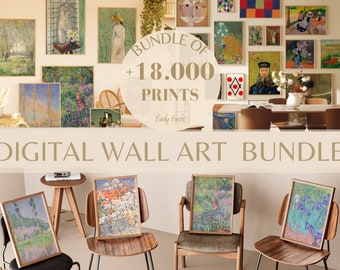 18.000+ afdrukbare vintage kunstafdrukken voor woondecoratie - eclectische galerijset - MEGA BUNDEL 18.000 kunstafdrukkenset - eclectische galerij wanddecoratie